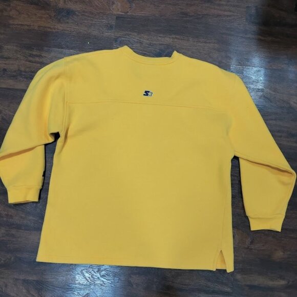 Starter Men's Cozy Stylish Yellow Crewneck Pullover Sweatshirt Size Large - Picture 3 of 10